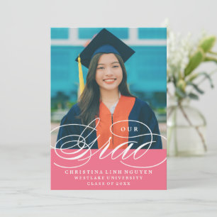 OUR ELEGANT SCRIPT GRAD   GRADUATION INVITATION