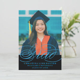 OUR ELEGANT SCRIPT GRAD   GRADUATION INVITATION