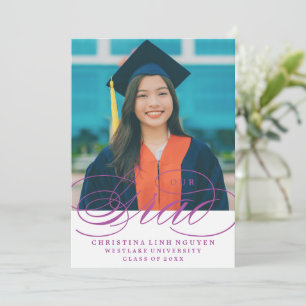OUR ELEGANT SCRIPT GRAD   GRADUATION INVITATION