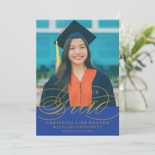 OUR ELEGANT SCRIPT GRAD GRADUATION INVITATION