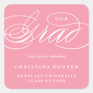 OUR ELEGANT SCRIPT GRAD   THANK YOU STICKER
