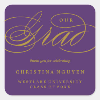 OUR ELEGANT SCRIPT GRAD | THANK YOU STICKER