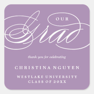 OUR ELEGANT SCRIPT GRAD   THANK YOU STICKER