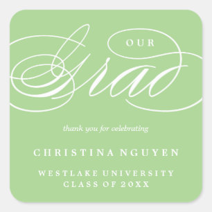 OUR ELEGANT SCRIPT GRAD THANK YOU STICKER