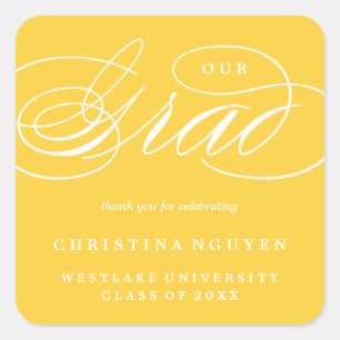 OUR ELEGANT SCRIPT GRAD THANK YOU STICKER