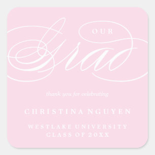 OUR ELEGANT SCRIPT GRAD THANK YOU STICKER