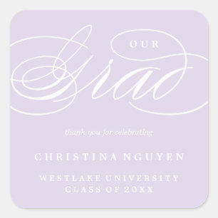OUR ELEGANT SCRIPT GRAD THANK YOU STICKER