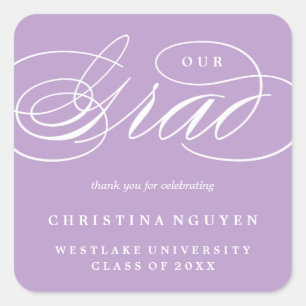 OUR ELEGANT SCRIPT GRAD THANK YOU STICKER
