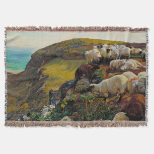Our English Coasts or Strayed Sheep William Holman Throw Blanket