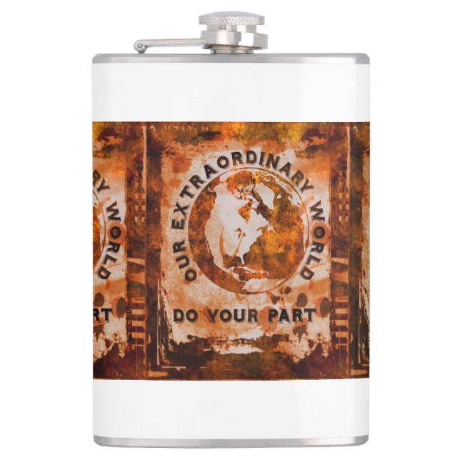 Our Extraordinary World Hip Flask (Front)