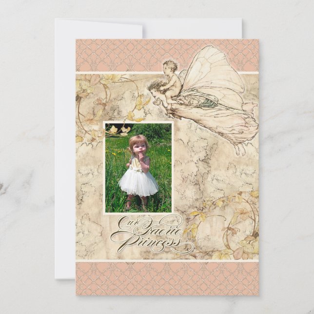 Our Faerie Princess, Baby Girl Birthday Party Invitation (Front)