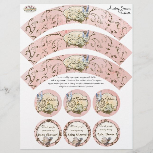 Our Faerie Princess, Baby Shower Cupcake Wrapper (Front)
