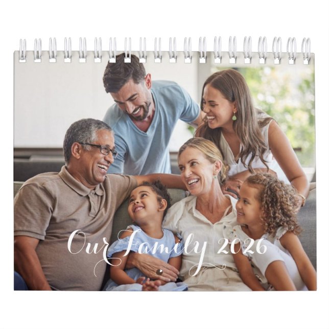 Our Family 2025 Elegant Script Photo Design Calendar (Cover)