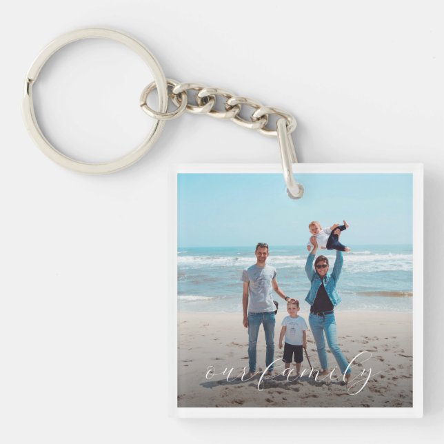 Our Family | Blessed Custom 2 Photo Key Ring (Front)