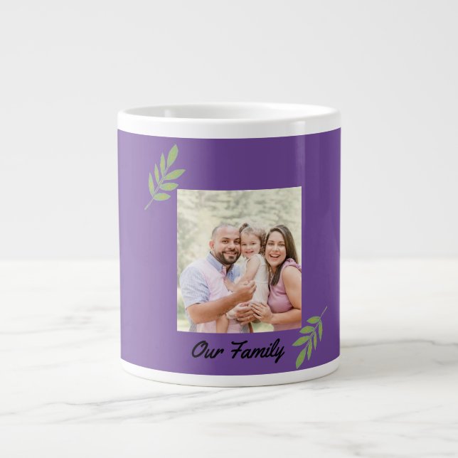 "Our Family" Custom Photo Collage  Large Coffee Mug (Front)
