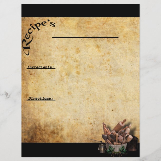 Our Family Favourites- Recipe Page Inserts (Front)