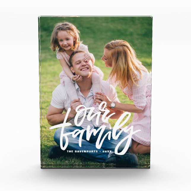 Our Family Hand Lettered Script Customisable Photo (Front)