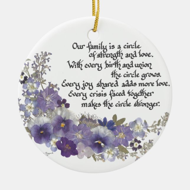 Our Family is a Circle Ceramic Tree Decoration (Front)