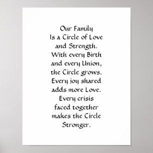 Our Family is a Circle of Love Poster