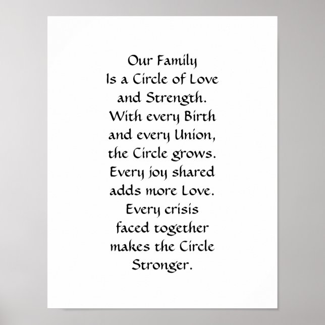 Our Family is a Circle of Love Poster (Front)