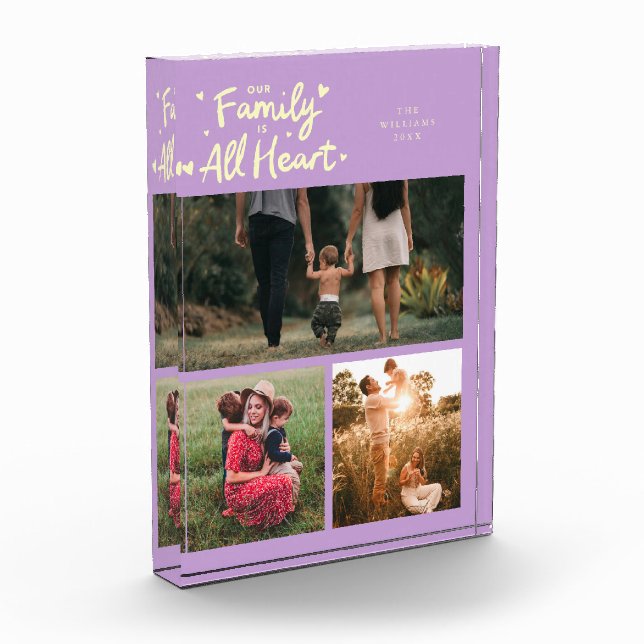 Our Family Is All Heart Lemon Wisteria Photo Block (Left)