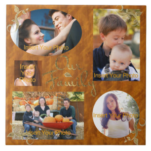 Our Family Photo Album Collage Ceramic Tile