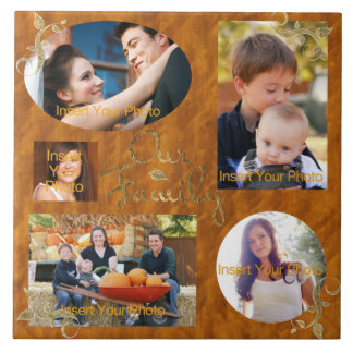 Our Family Photo Album Collage Ceramic Tile