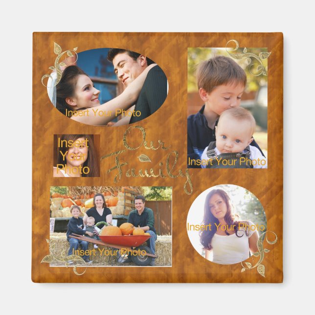 Our Family Photo Album Collage Magnet (Front)