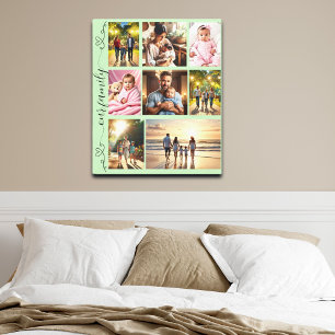 Our Family Photo Collage Cute Doodle Hearts Poster