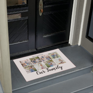 Our Family Photo Collage Modern Doormat