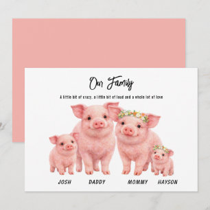 Our Family Pig Happy Pigs Day Holiday Card
