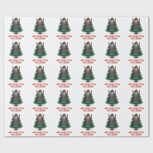Our Family Tree Has Horns Funny Krampus Spooky  Wrapping Paper