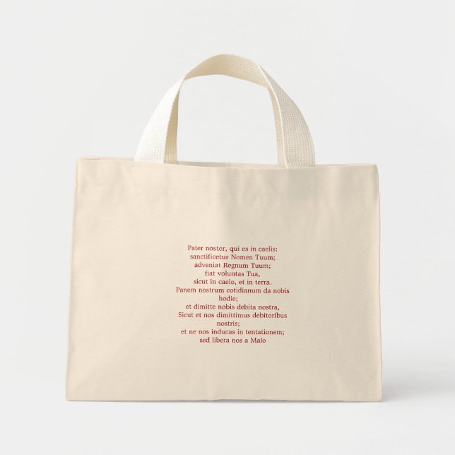 Our Father in Latin Mini Tote Bag (Front)