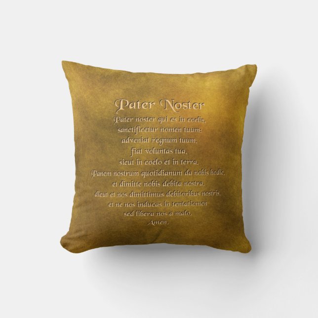 Our Father In Latin Throw Pillow (Front)