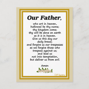 Our Father Prayer Matthew 6:9-13 Card