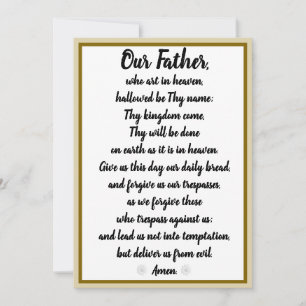 Our Father Prayer Matthew 6:9-13 Holiday Card