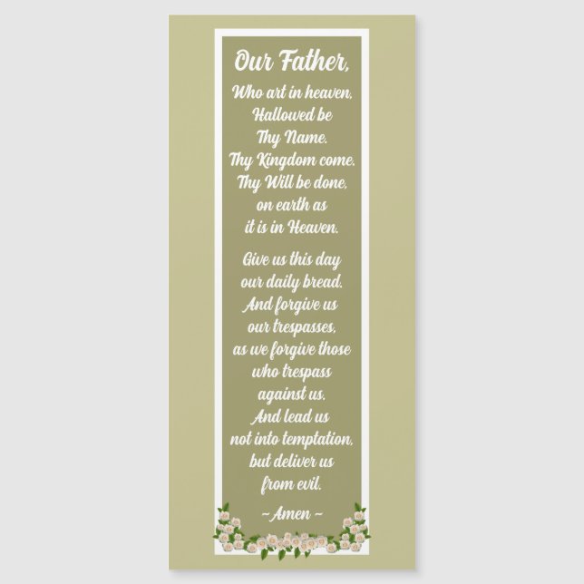 Our Father Prayer Matthew 6:9–13 Magnetic Card (Front)