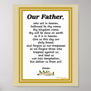 Our Father Prayer Matthew 6:9-13 Poster