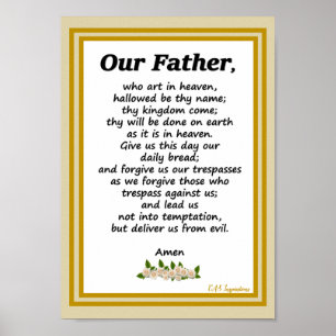 Our Father Prayer Matthew 6:9-13 Poster