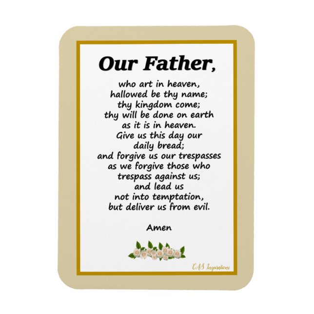 Our Father Prayer Matthew 6:9 Flexible Magnet (Vertical)