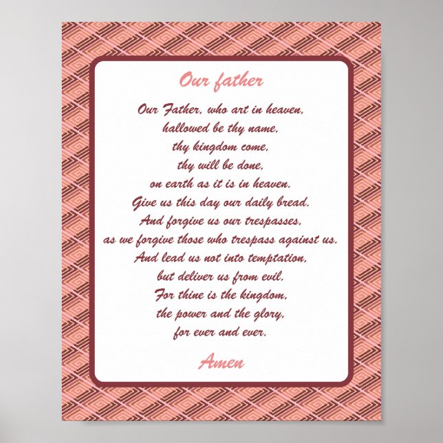 Our father, The Lord's Prayer Poster (Front)