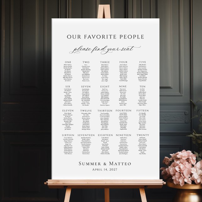 Our favorite people up to 20 tables seating plan poster (Creator Uploaded)