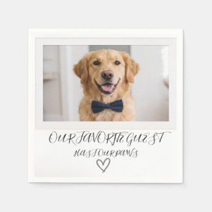 Our Favourite Guest Cute Dog Photo Wedding Napkins