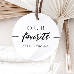 Our Favourite Modern Сalligraphic Favour Gift  Classic Round Sticker