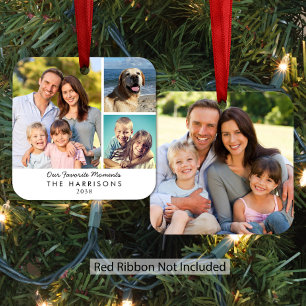 Our Favourite Moments 4 Photo Family Christmas Metal Tree Decoration
