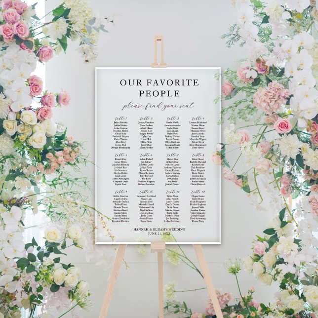 Our Favourite People Acrylic Wedding Seating Chart (Our Favorite People Acrylic Wedding Seating Chart
)