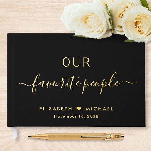 Our Favourite People Black Wedding Guest Book (Creator Uploaded)