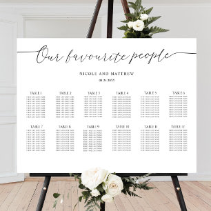Our Favourite People Horizontal Seating Chart Sign