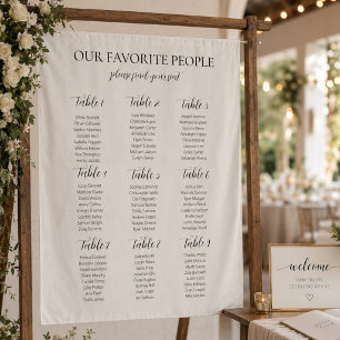 Our Favourite People Ivory Elegant Seating Chart Tapestry