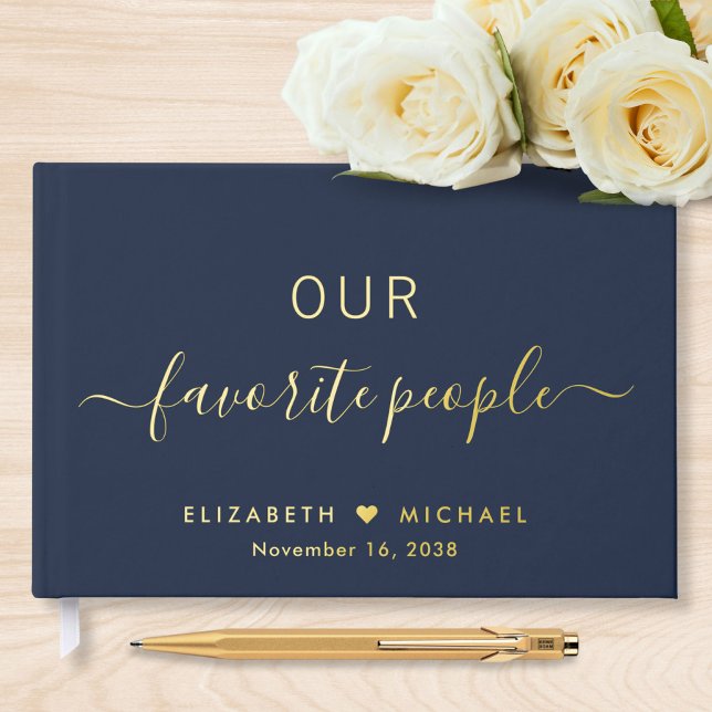 Our Favourite People Navy Blue Wedding Guest Book (Creator Uploaded)